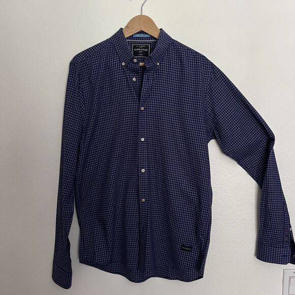 Scotch & Soda Shirt Mens Large Blue Adult Regular Check Long Sleeve Off Piste - Picture 1 of 12